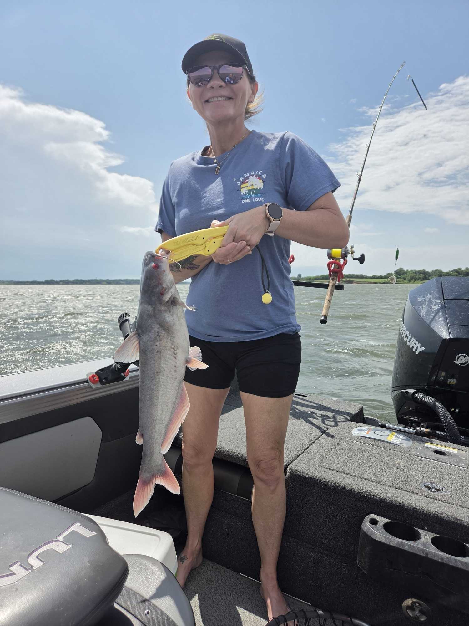 Blue catfish caught during fishing tour in Manhattan Kansas