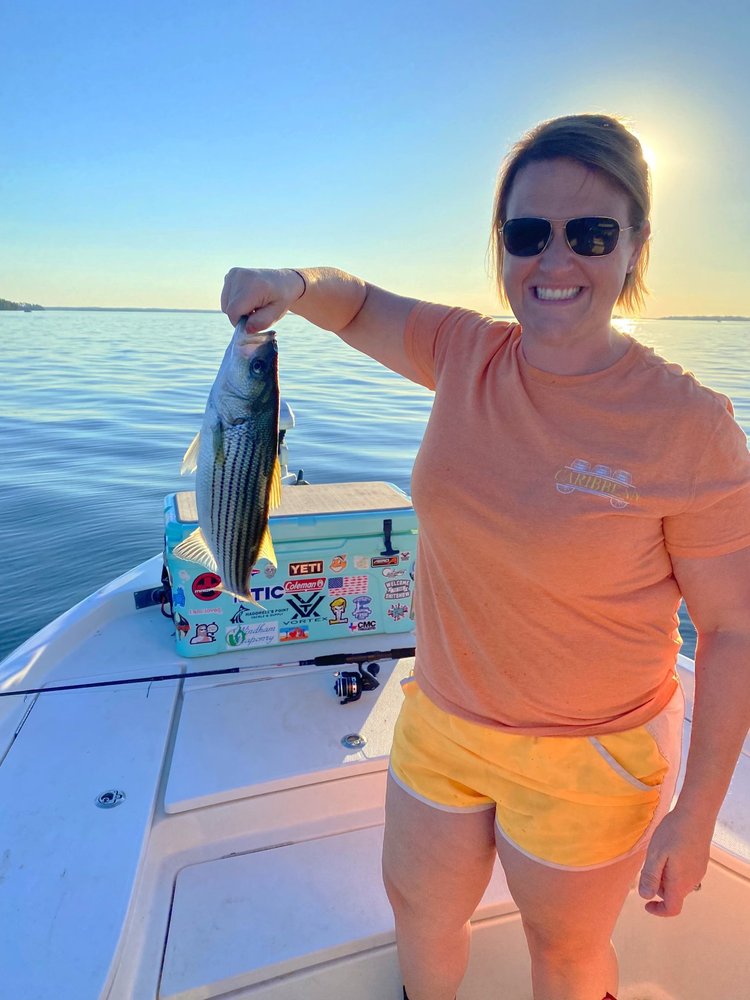 Striped bass caught while fishing in Chapin