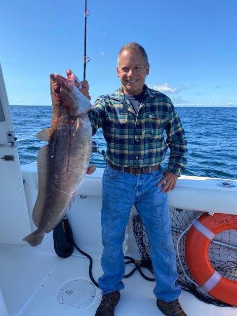 A big blue catfish caught in NH