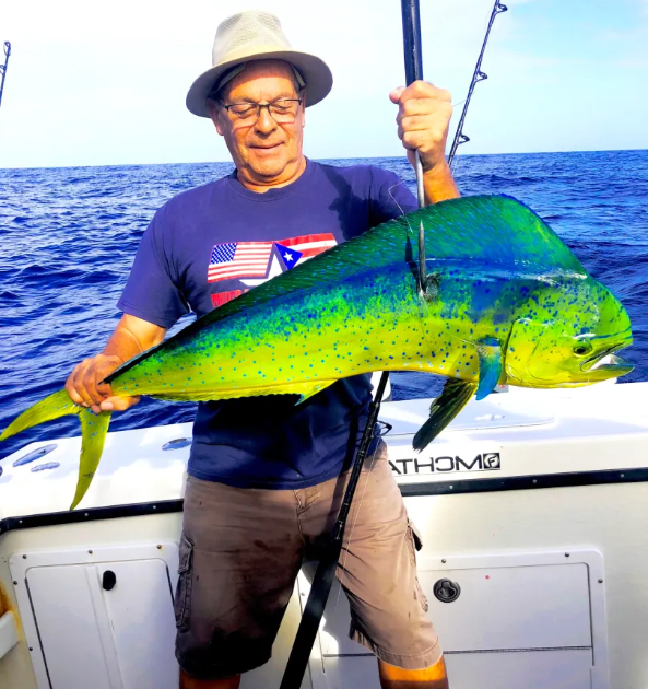 Angler fishing in PR with big fish