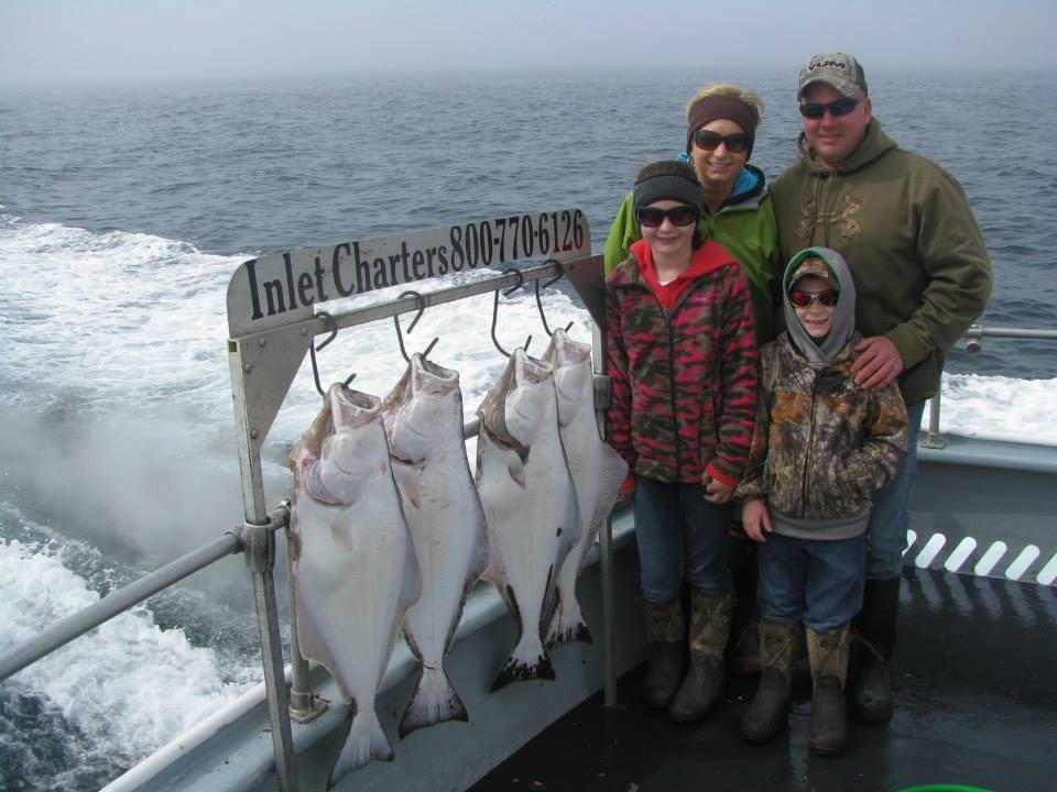 Two large bluefish caught on a fishing trip in Alaska