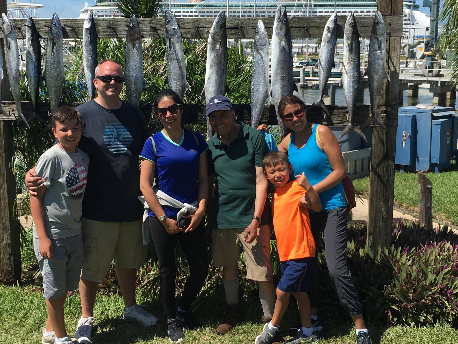 Nine king mackerel caught by a group of six people fishing in Port Orange
