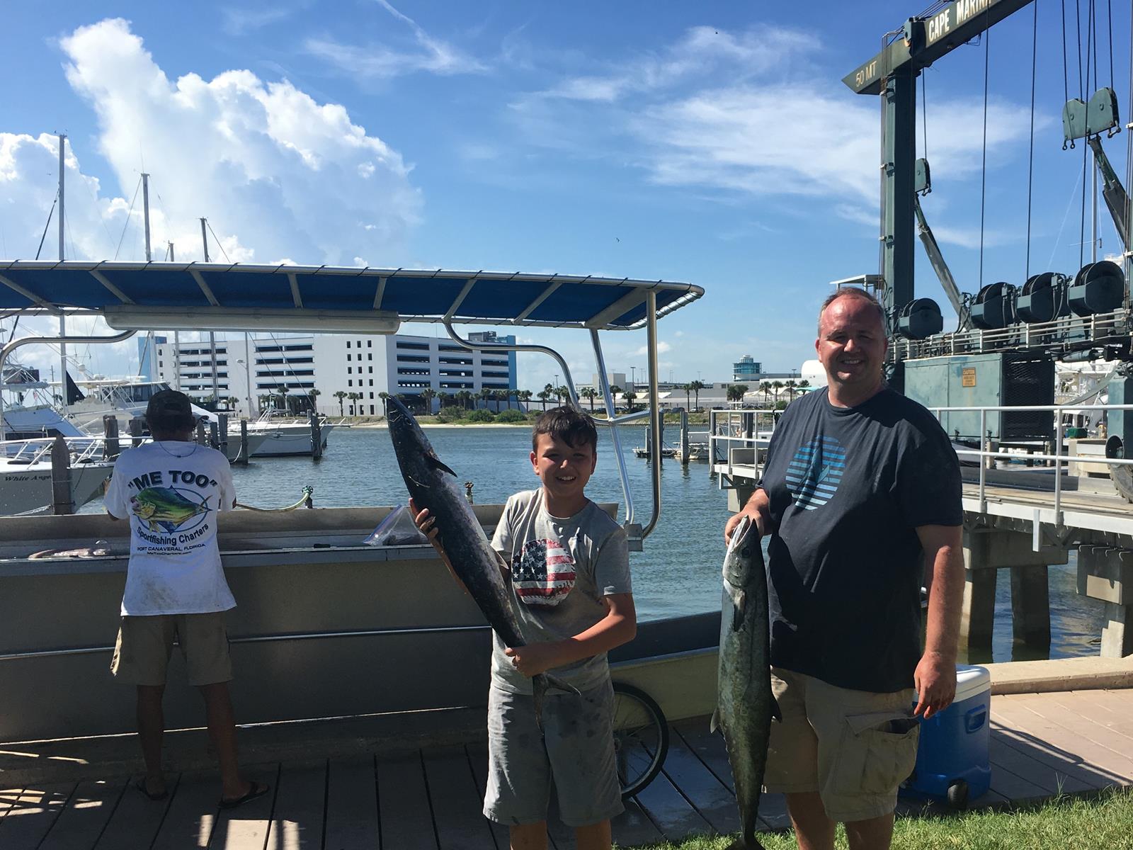 Two king mackerel, each measuring 27 inches, caught while fishing in Port Orange