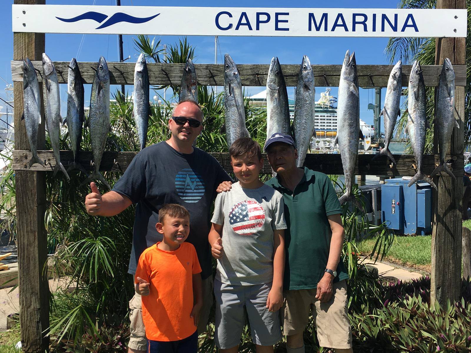 10 large king mackerel and great barracuda caught while fishing in Port Orange