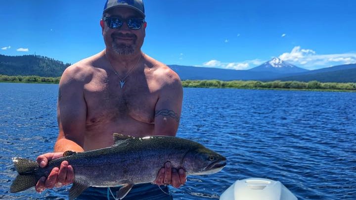 Lone angler fishing in Oregon