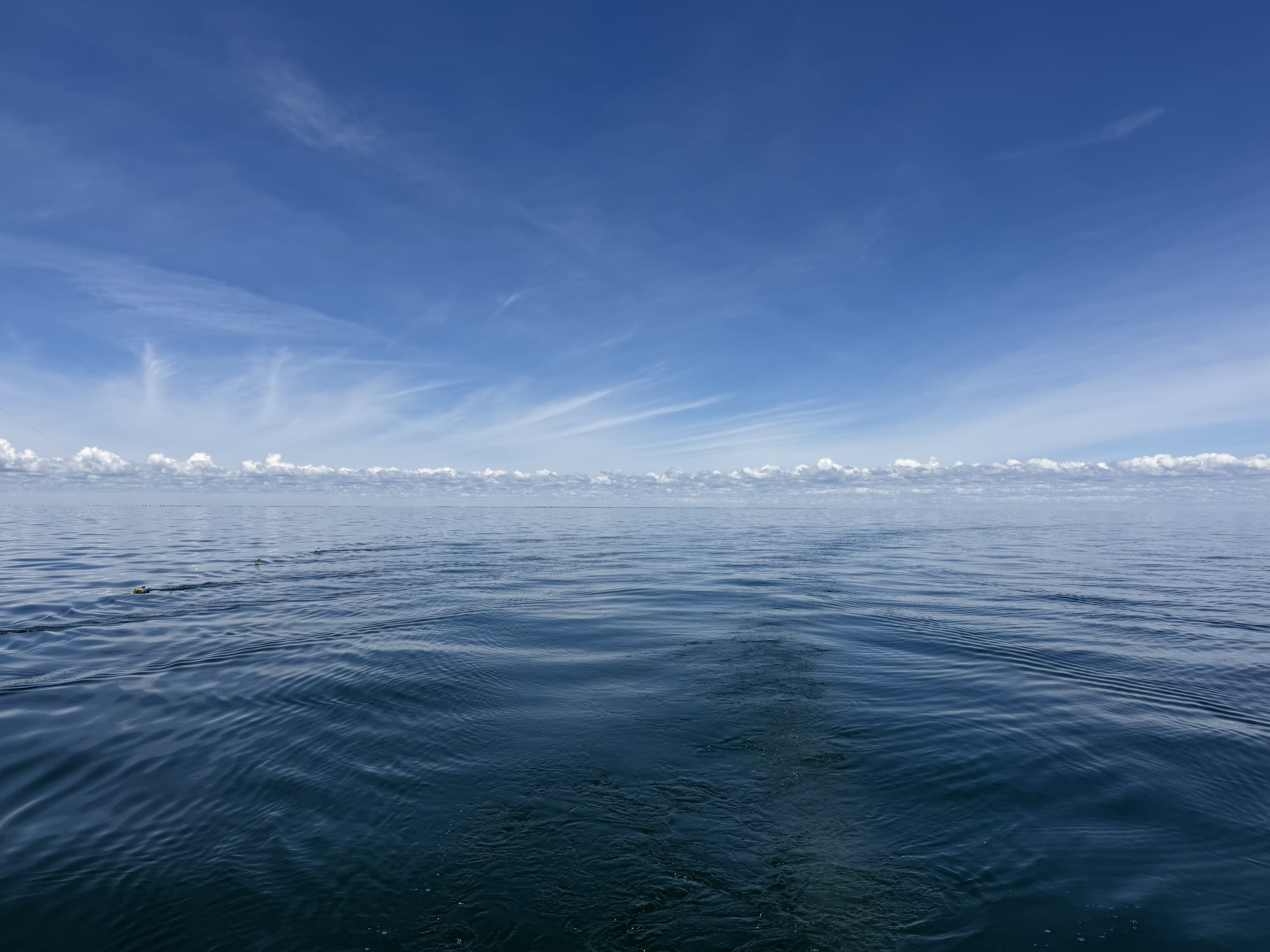 Calm blue ocean water with gentle ripples under partly cloudy sky in Bay City MI