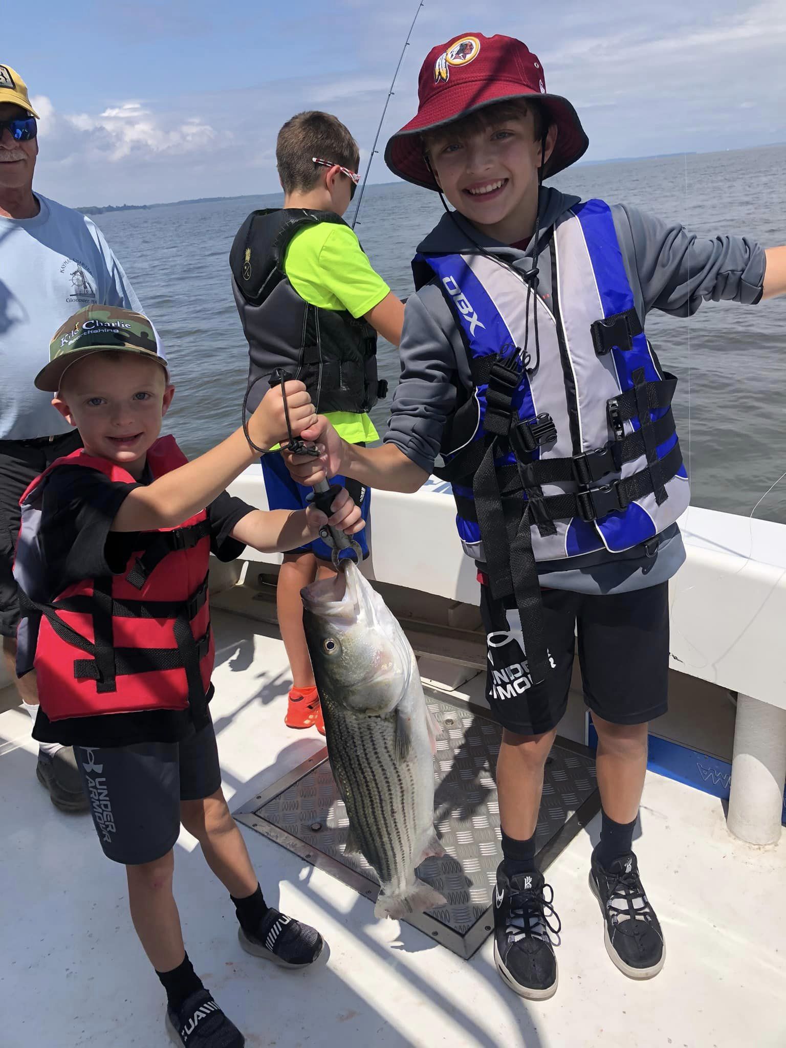 Striped bass caught by four anglers in Baltimore