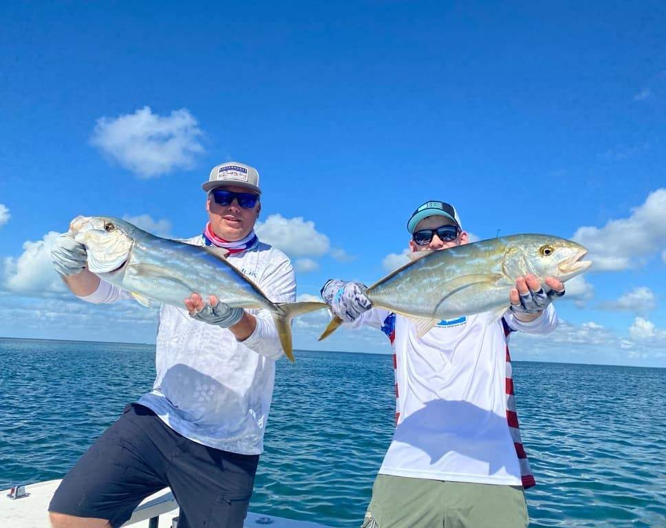 Two anglers enjoying a fishing trip in FL