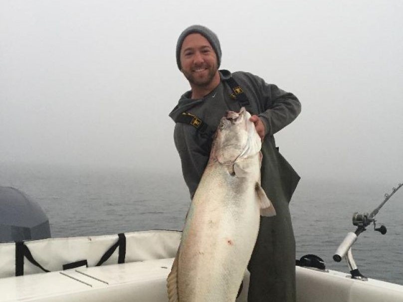 A person fishing in California