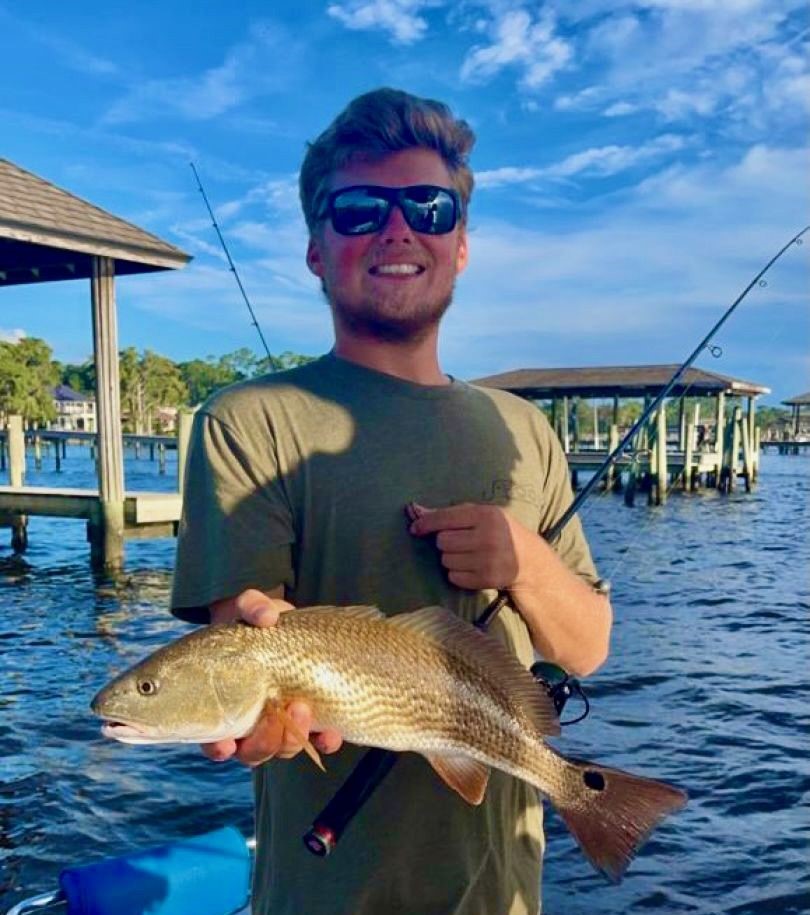A redfish caught by an angler in Jacksonville, Florida