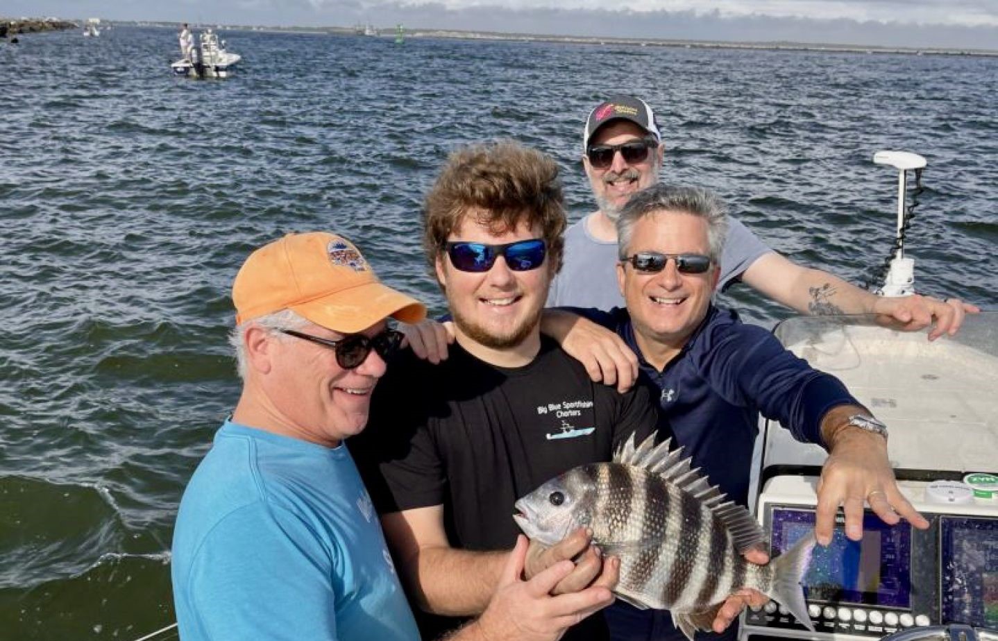A sheepshead fish caught while fishing in Jacksonville