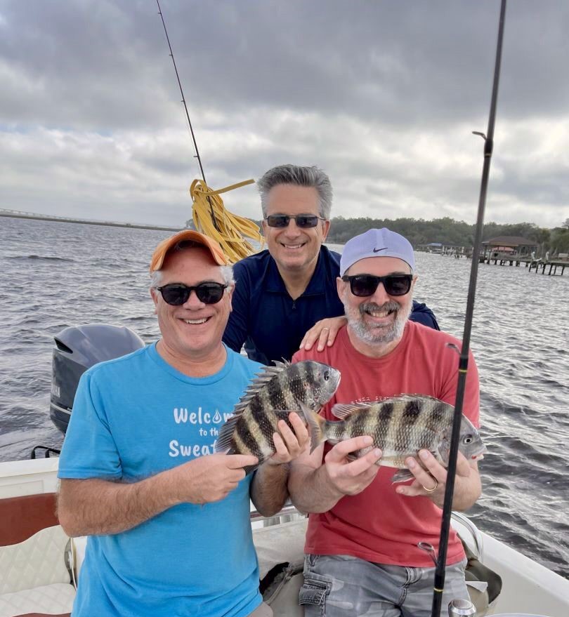 Two sheepshead fish caught in Jacksonville
