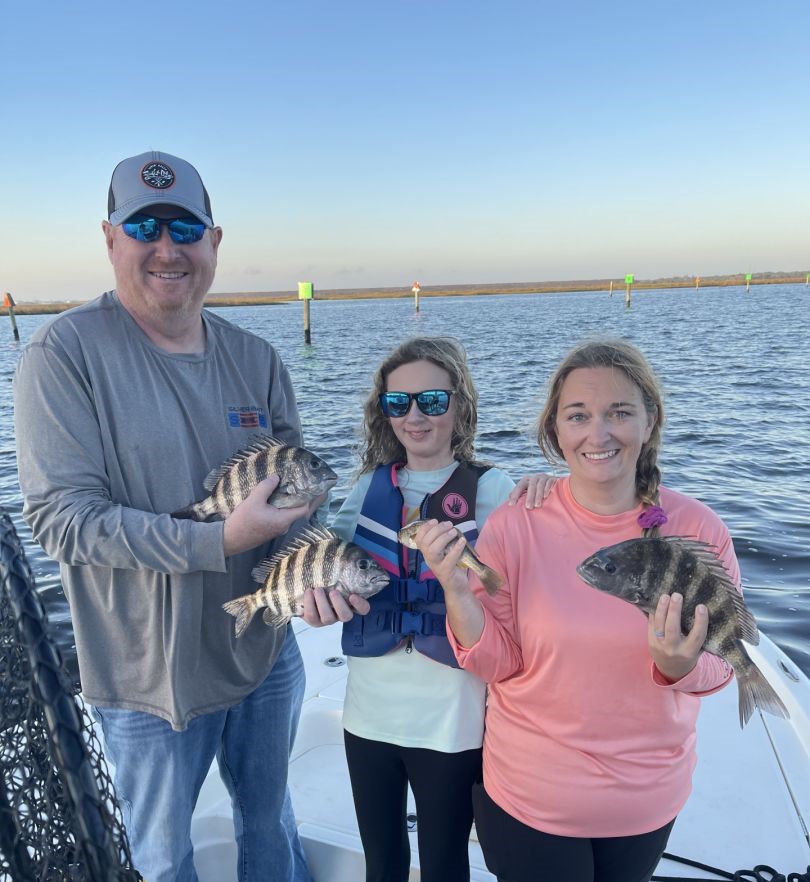 3 sheepshead fish caught in Jacksonville, Florida