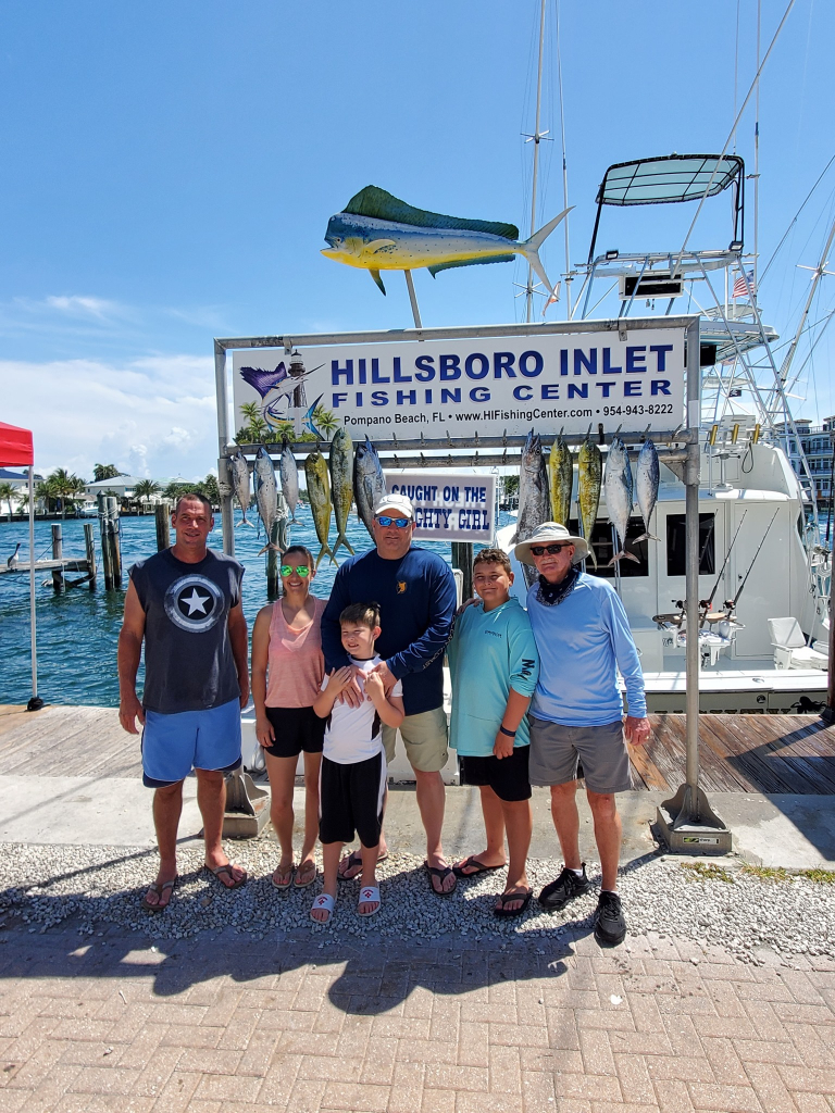 6 people fishing at Pompano Beach
