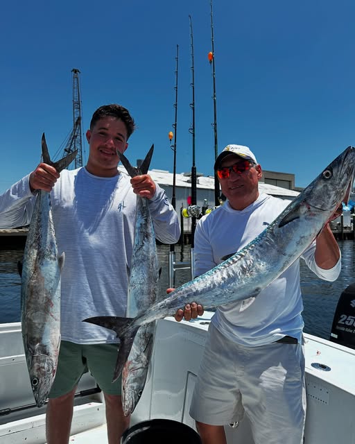 Two large King Mackerel caught during fishing trip in Pompano Beach FL