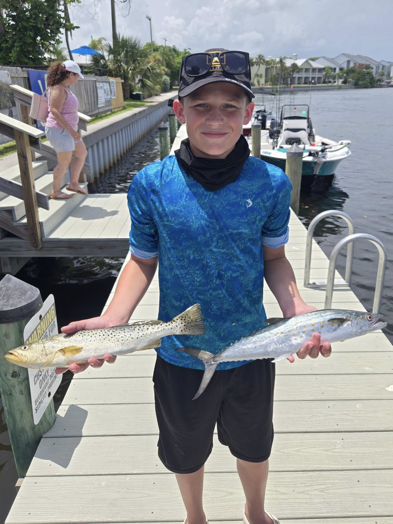 Two Spanish mackerel and spotted weakfish caught fishing in FL