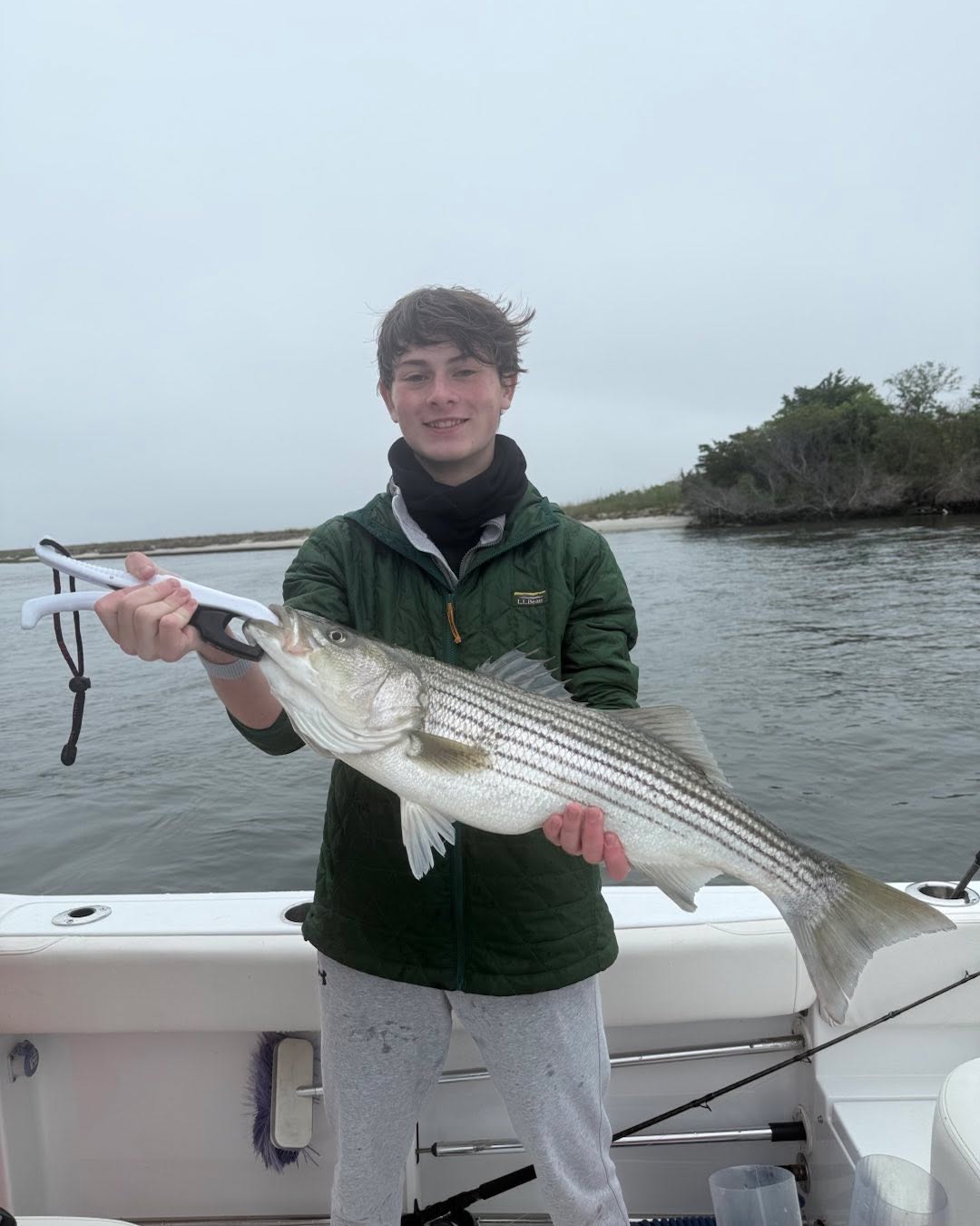 Striped bass caught while fishing in NJ