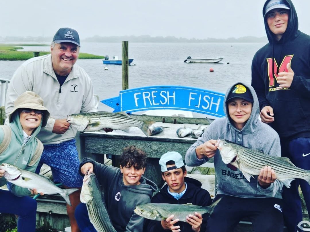 Full day inshore fishing trip on 30ft Sea Hunt boat in Barnegat Bay targeting bluefish and sea bass