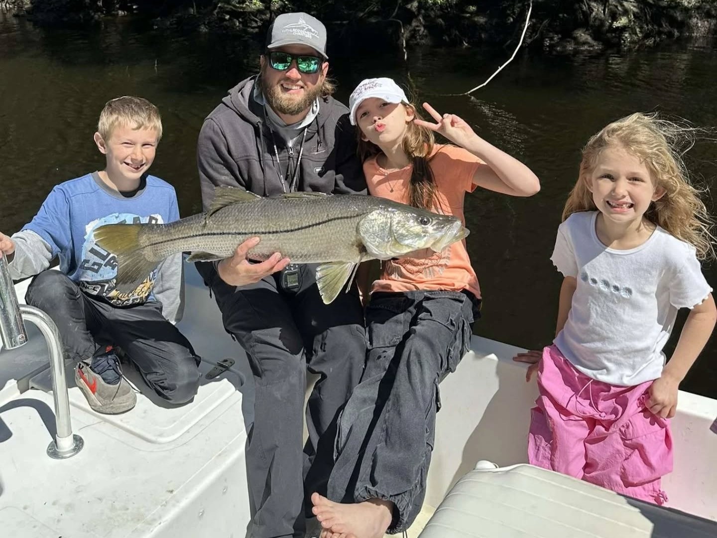 6-hour nearshore fishing charter boat for cobia, grouper, snapper - max 4 guests inshore trip