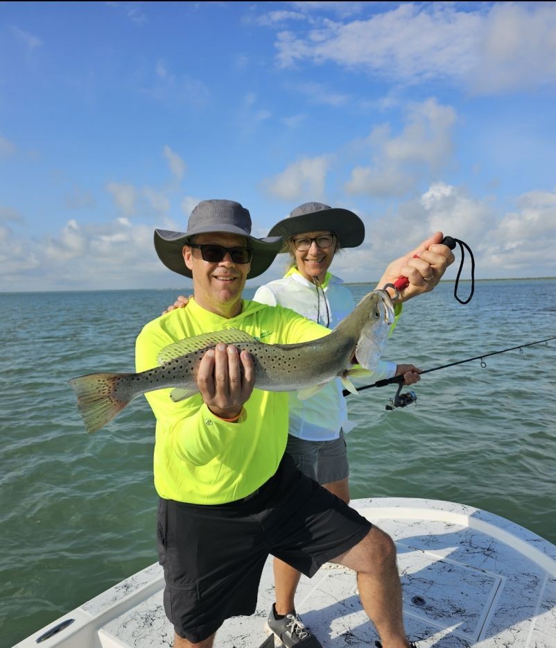 Two people fishing at South Padre Island