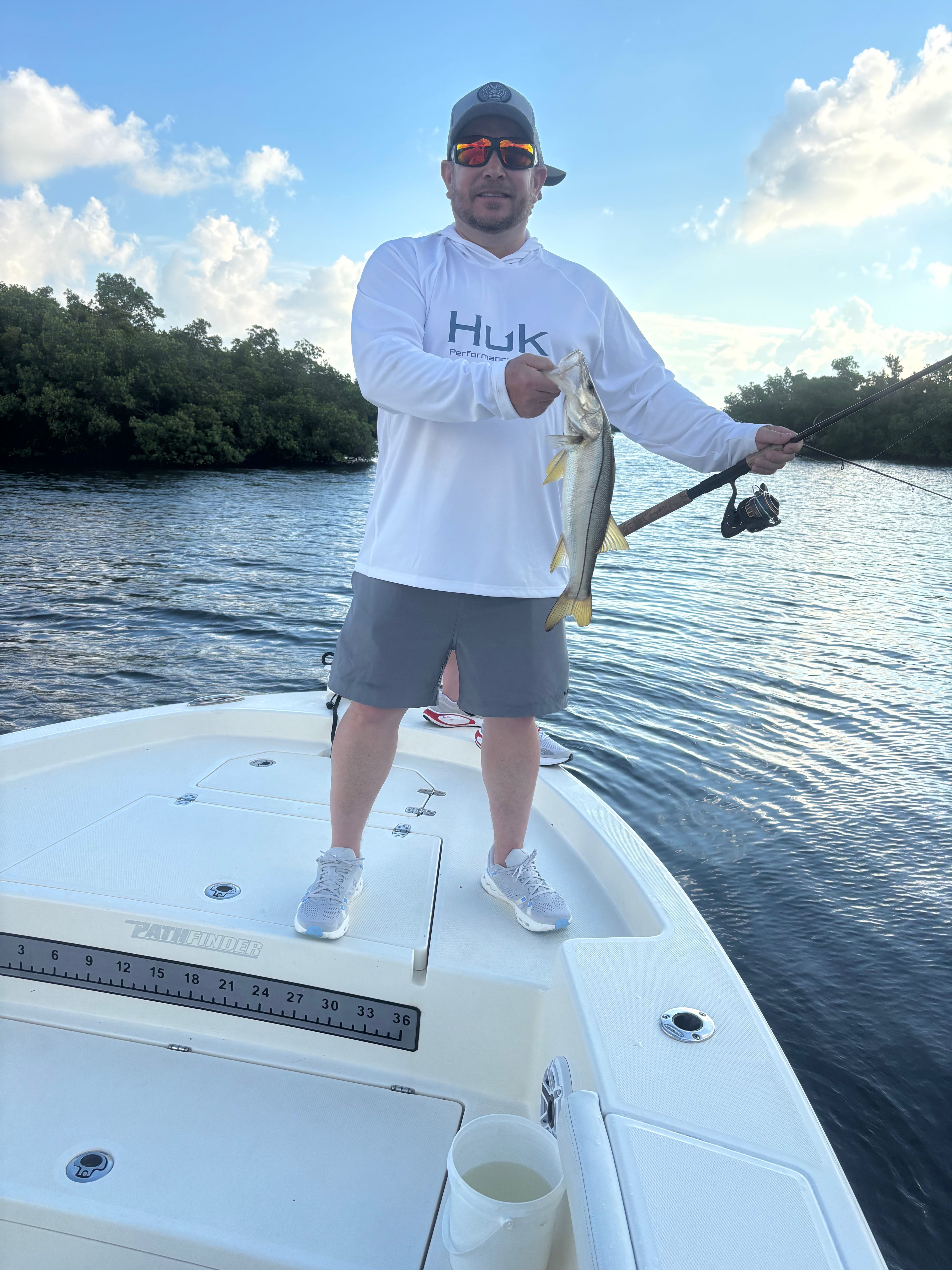 Freshly caught snook being displayed on fishing boat in Punta Gorda FL waters