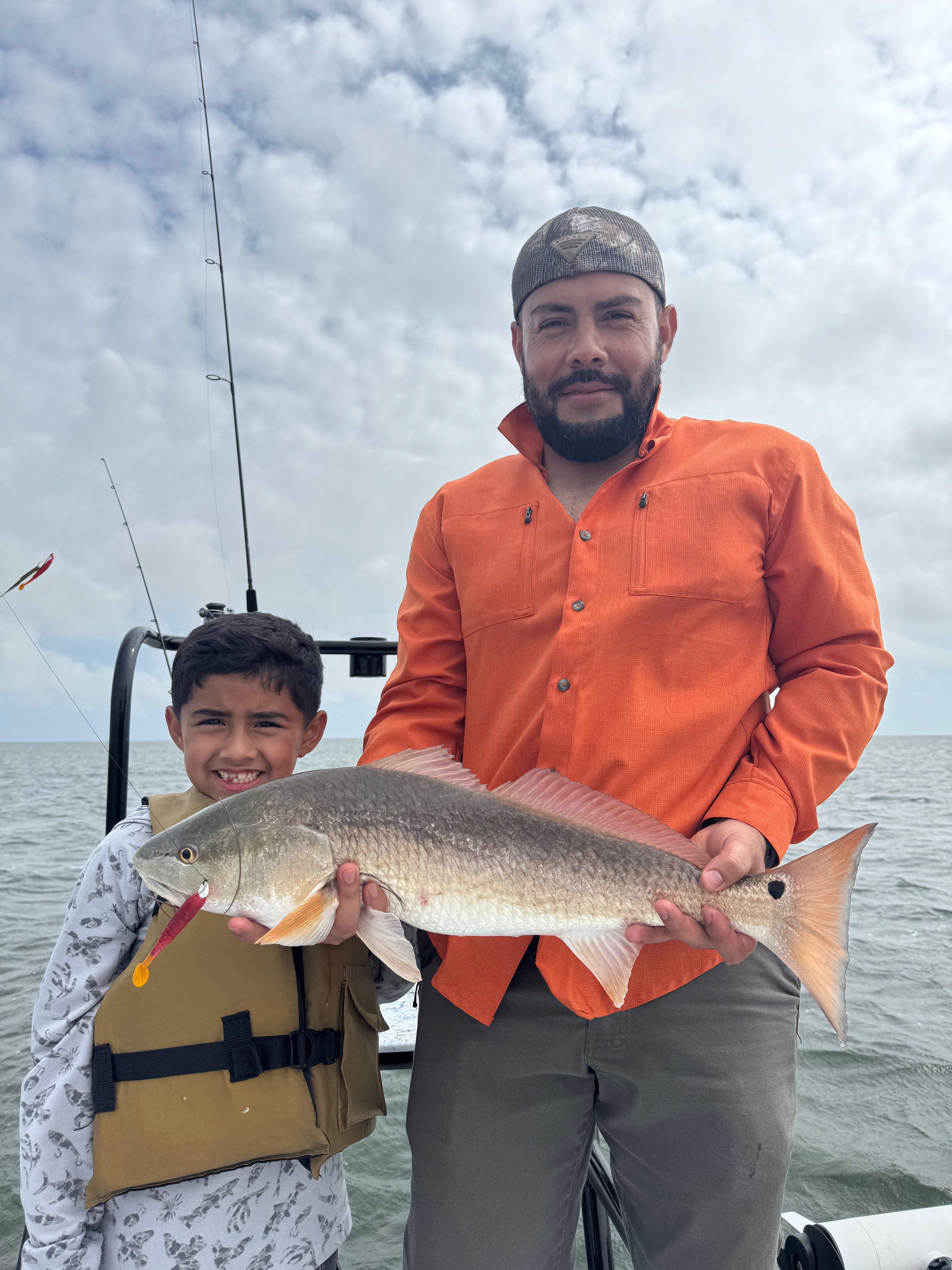 Redfish catch displayed on fishing boat in Rio Hondo TX waters