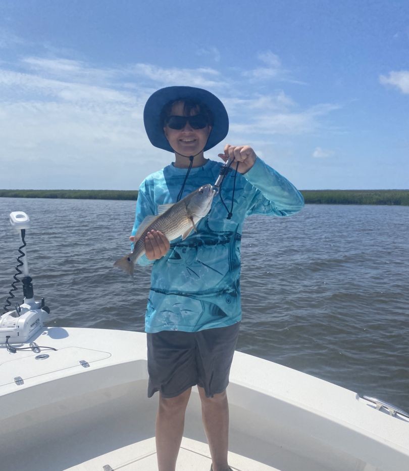 Redfish caught while fishing in Oak Island NC waters from boat
