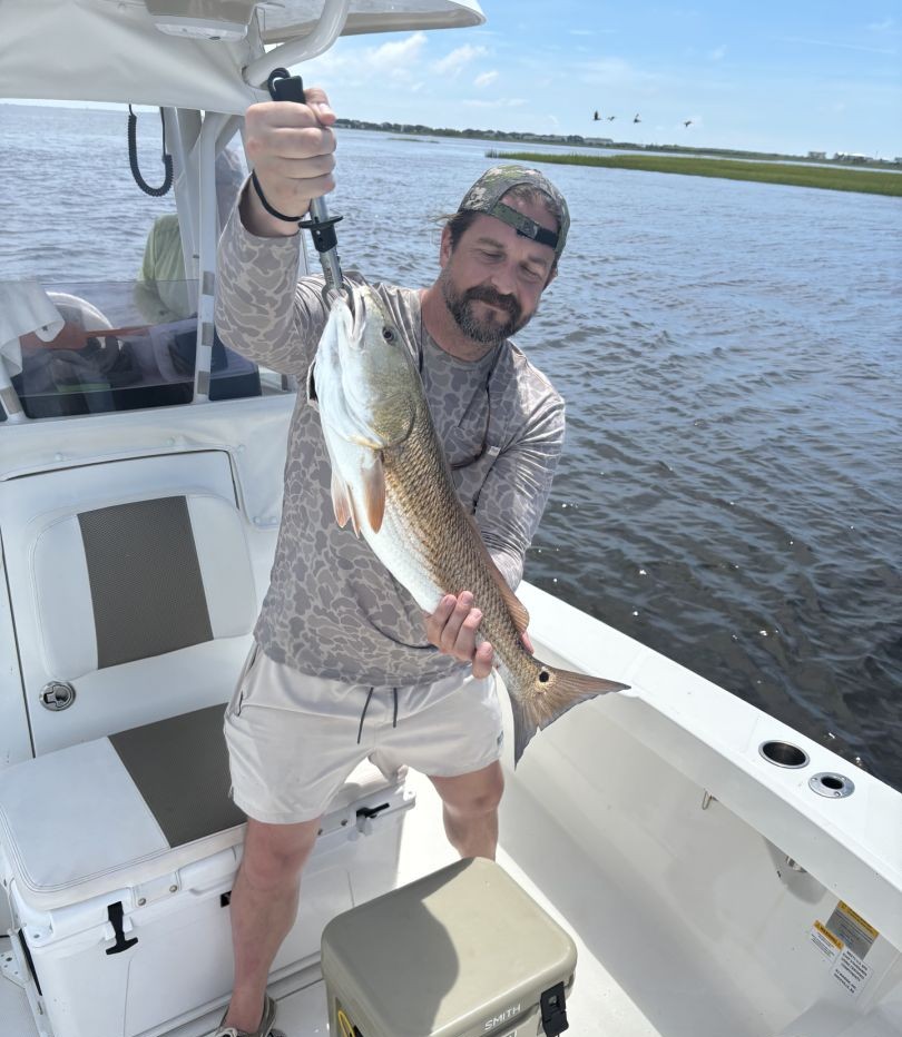 Redfish catch displayed on fishing boat in Oak Island NC waters