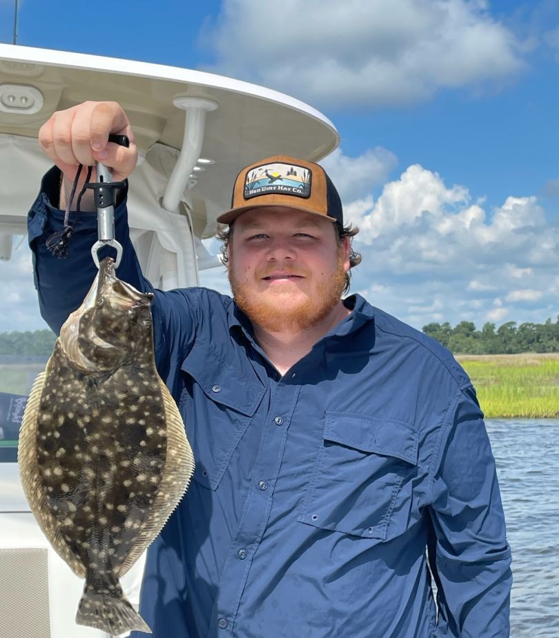 Southern flounder caught while fishing in Oak Island NC waters