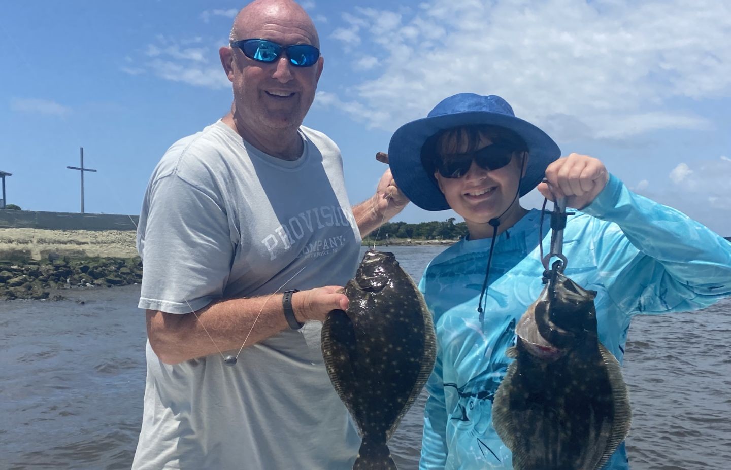 Two Southern Flounder caught fishing at Oak Island NC
