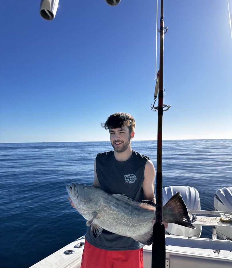 Lone angler fishing in the waters of Key Largo