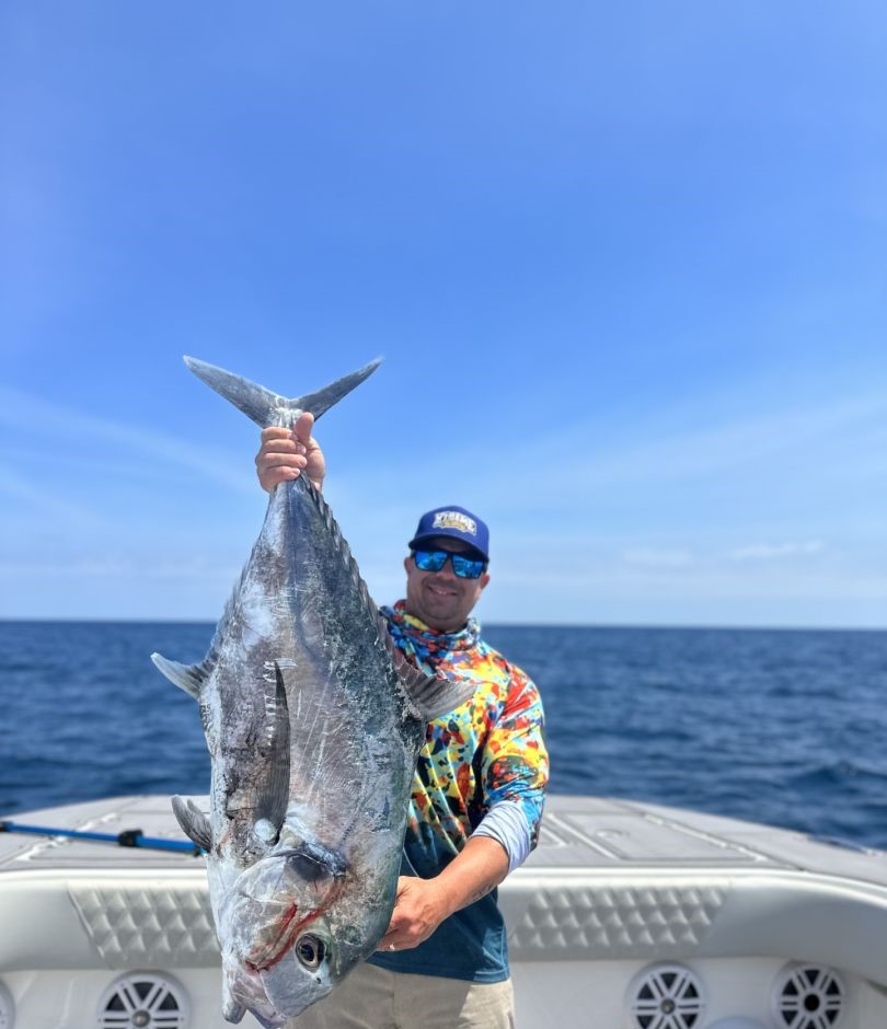 Photograph of a large African Pompano fish caught while fishing in FL