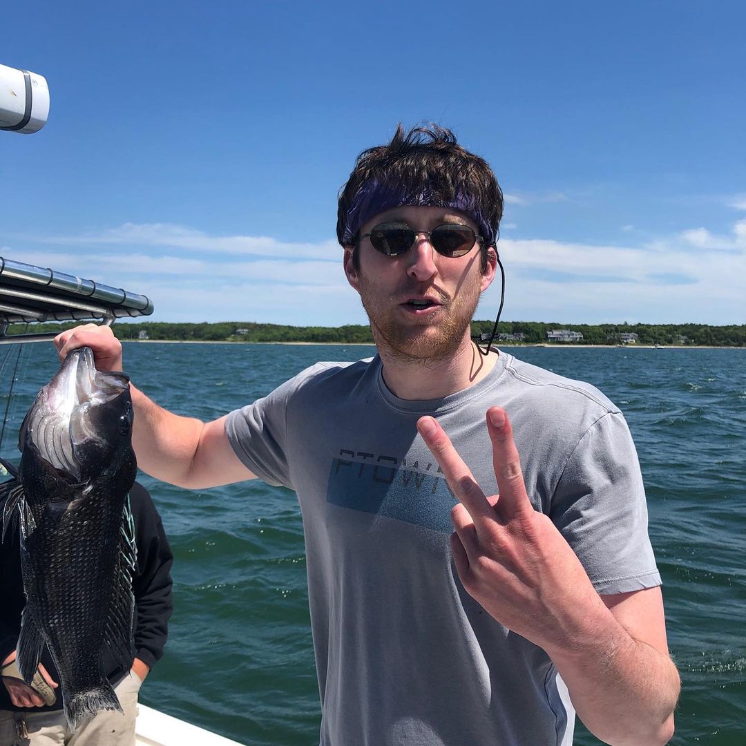 Catch of the day! A single sea bass fish caught at Brewster.