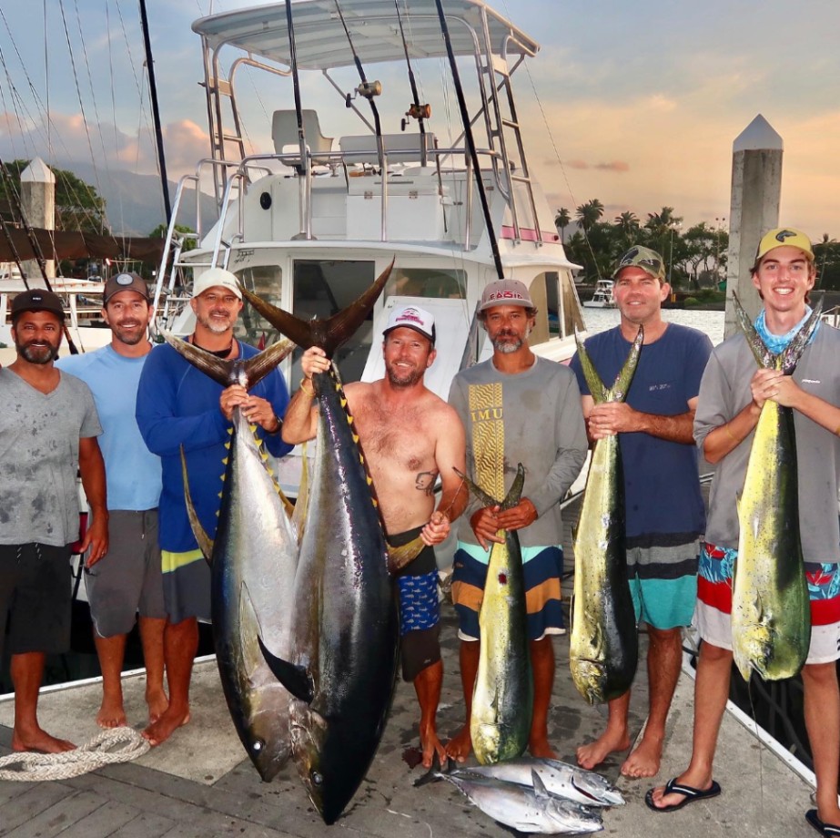 5 great barracuda and yellowfin tuna fish caught in Haleiwa