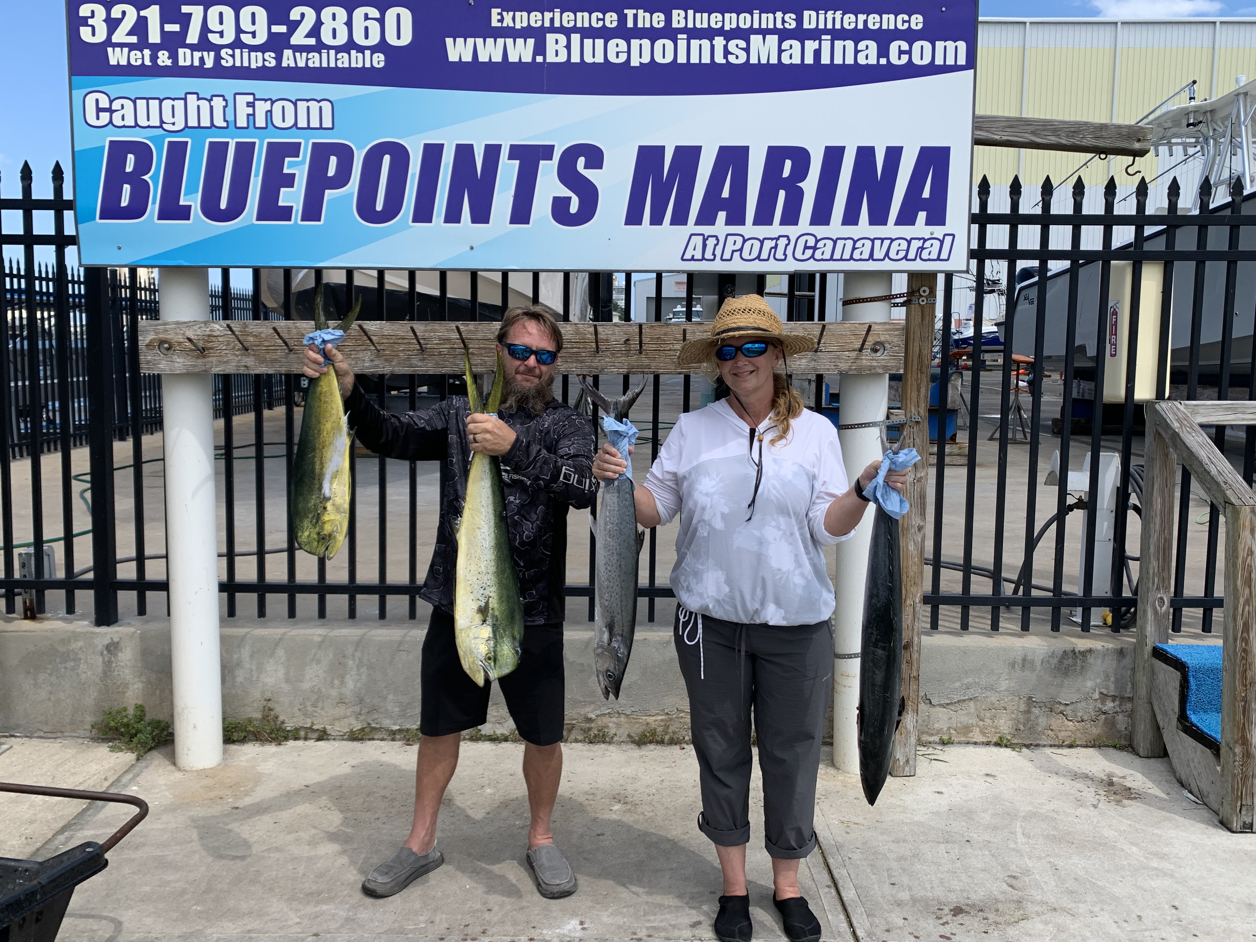 Two people enjoying a fishing trip in Florida