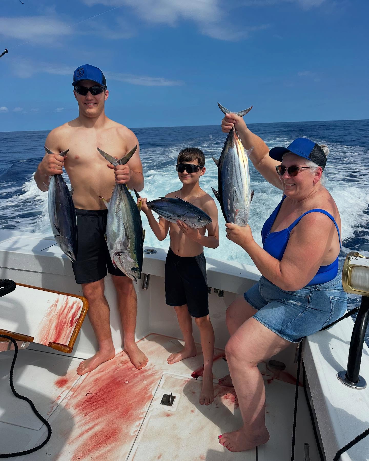 3 blackfin tuna fish caught while fishing in HI