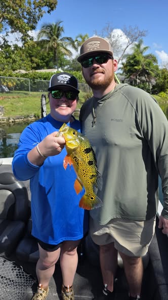 Peacock bass fishing catch in Fort Lauderdale FL