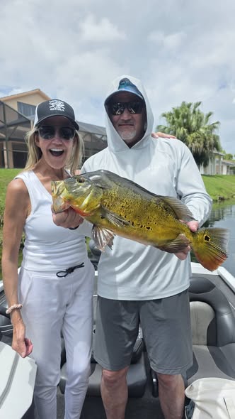 Peacock bass fishing catch in Fort Lauderdale FL