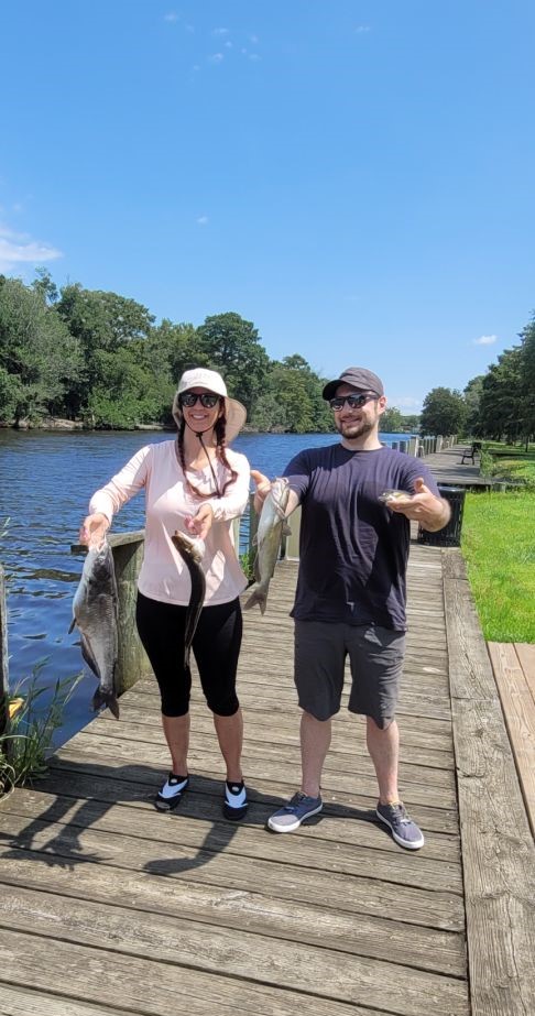 Two people fishing in Berlin