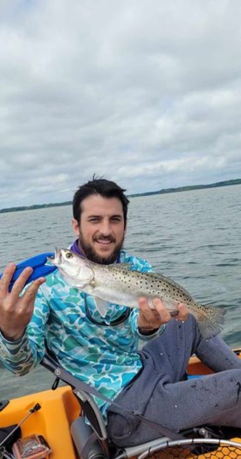 Spotted weakfish caught while fishing in Berlin