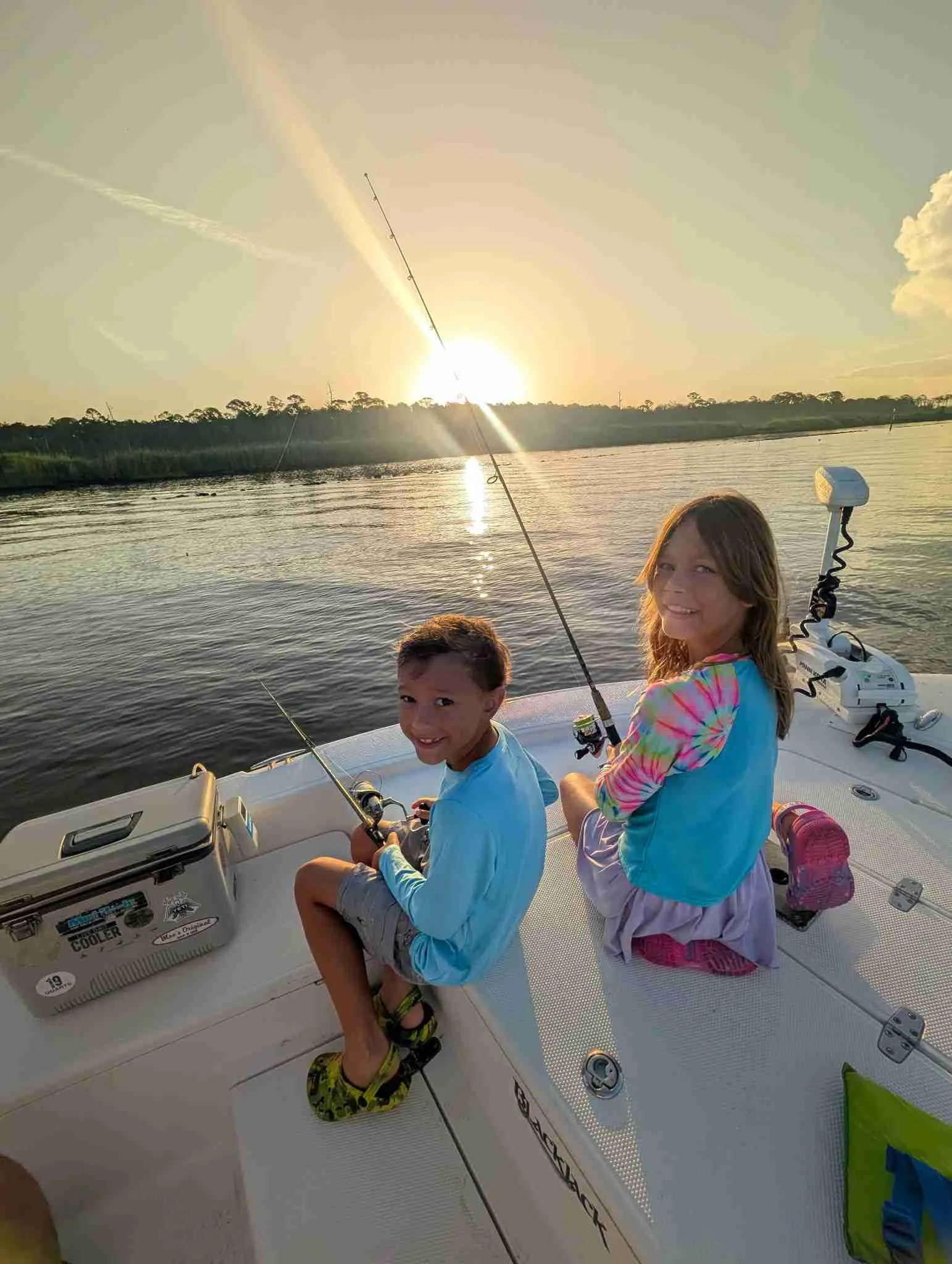 Two people on a fishing tour in Fairhope