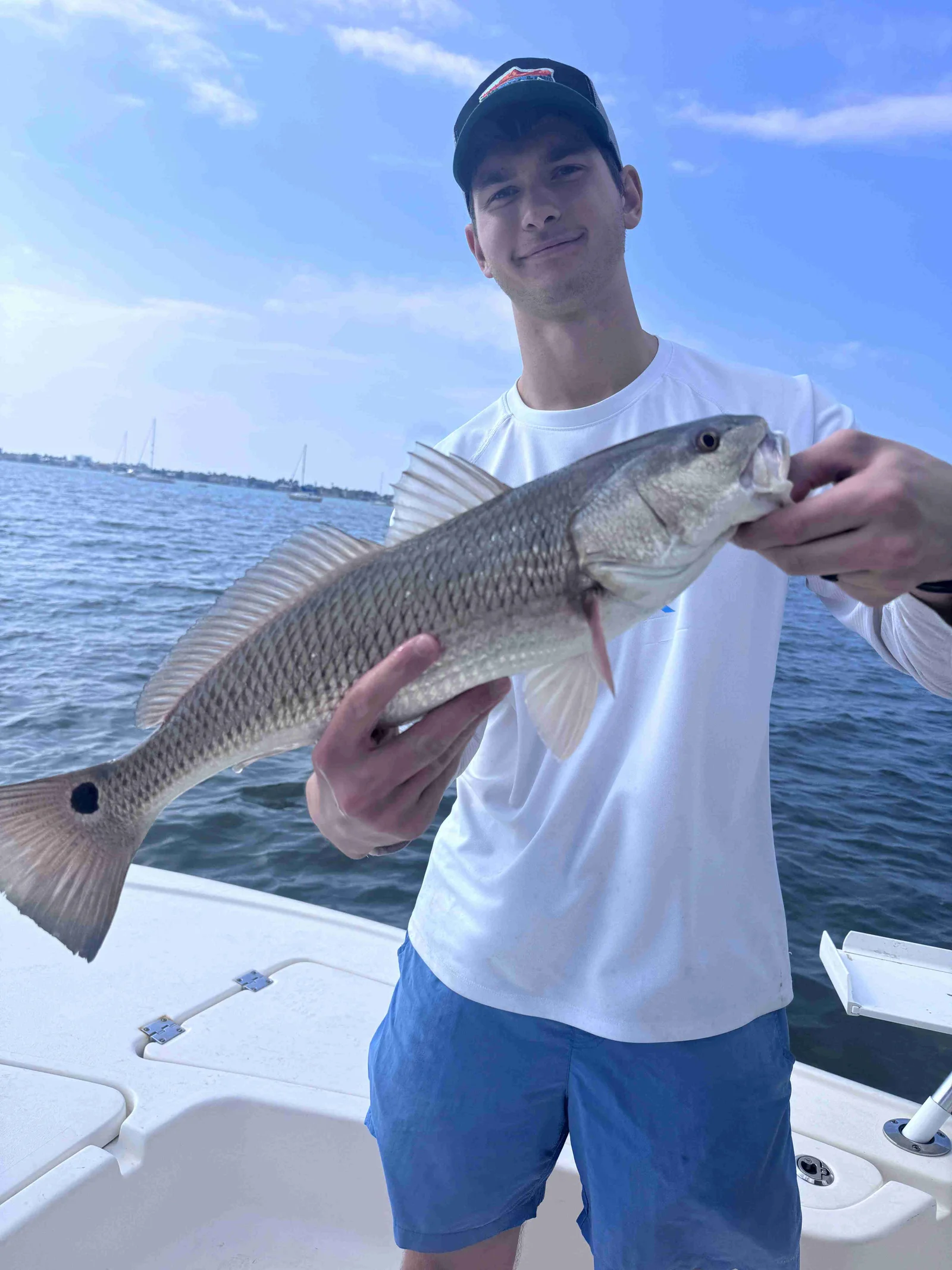Inshore fishing charter boat in Mobile Bay near Fairhope Alabama Gulf waters