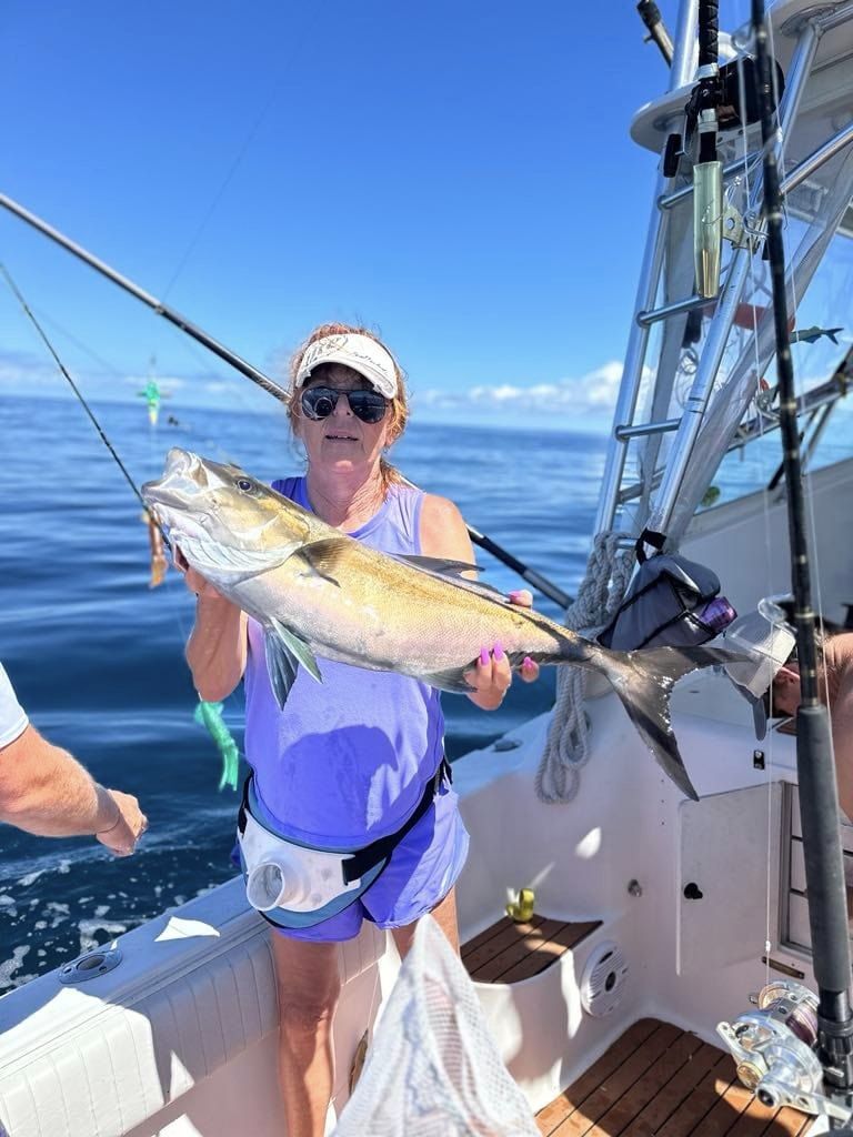Angler holding a 28-inch fish in Beaufort
