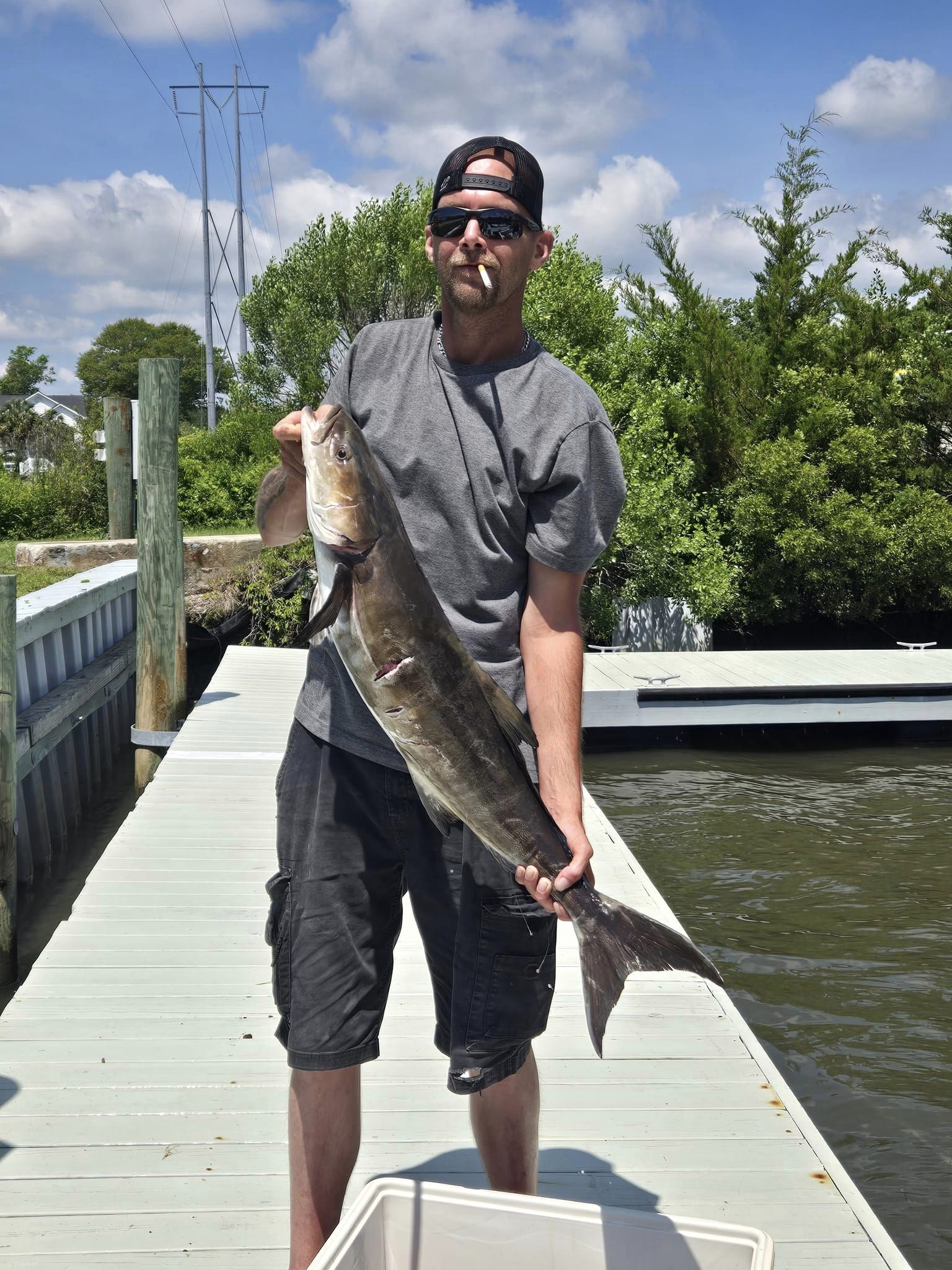 Angler fishing alone in NC