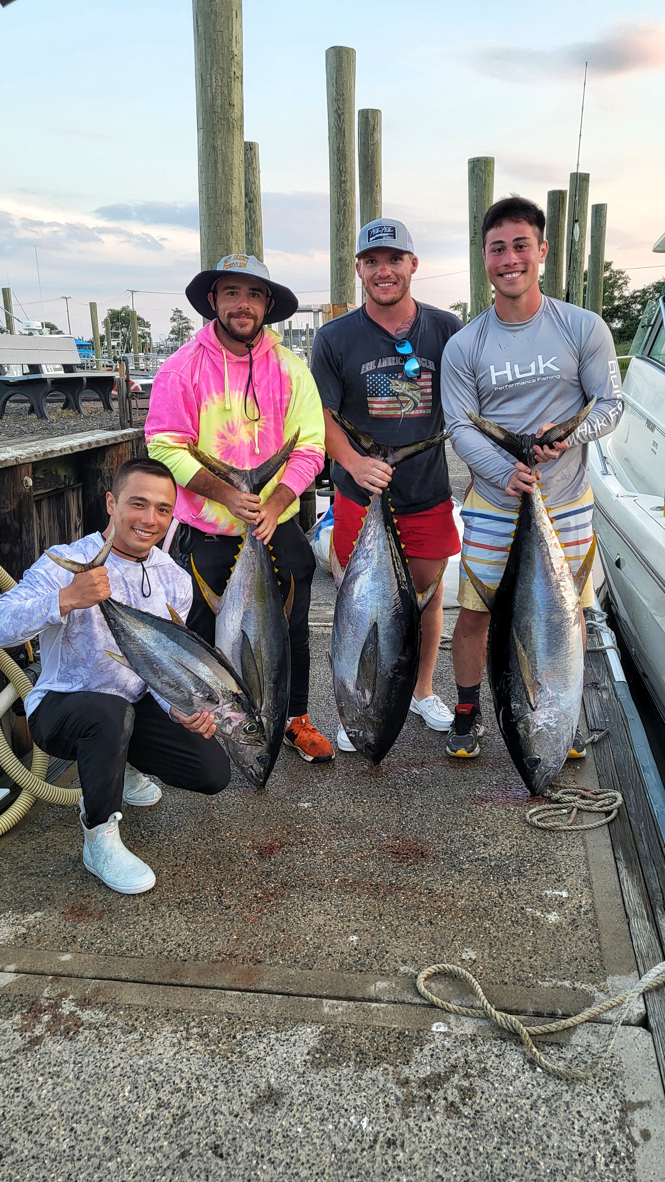 Two large Blackfin Tuna and Yellowfin Tuna caught while fishing in Port Monmouth