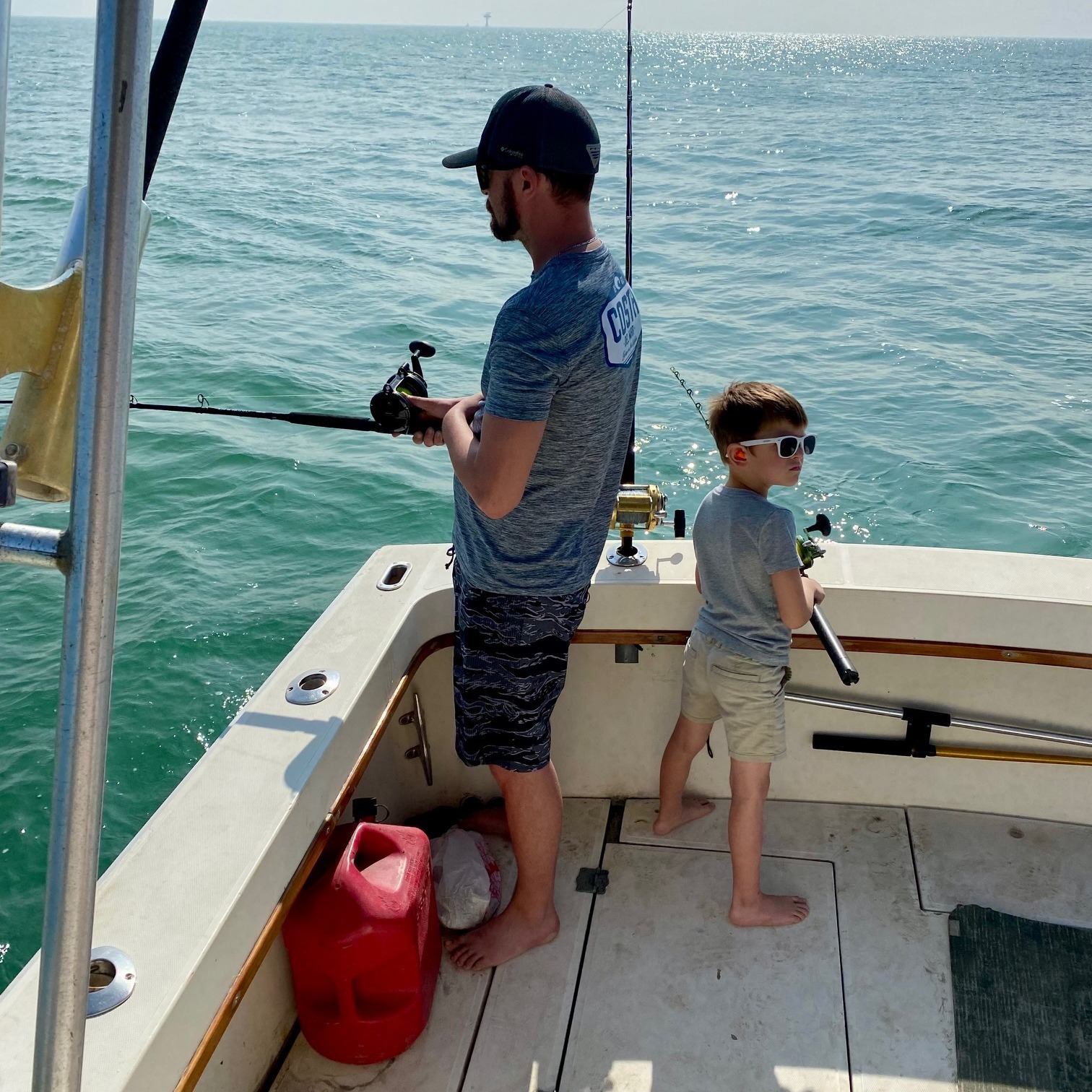 Two people fishing in Port Aransas