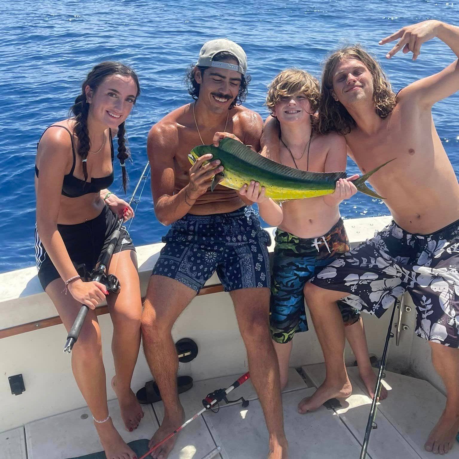 Four people fishing in Port Aransas