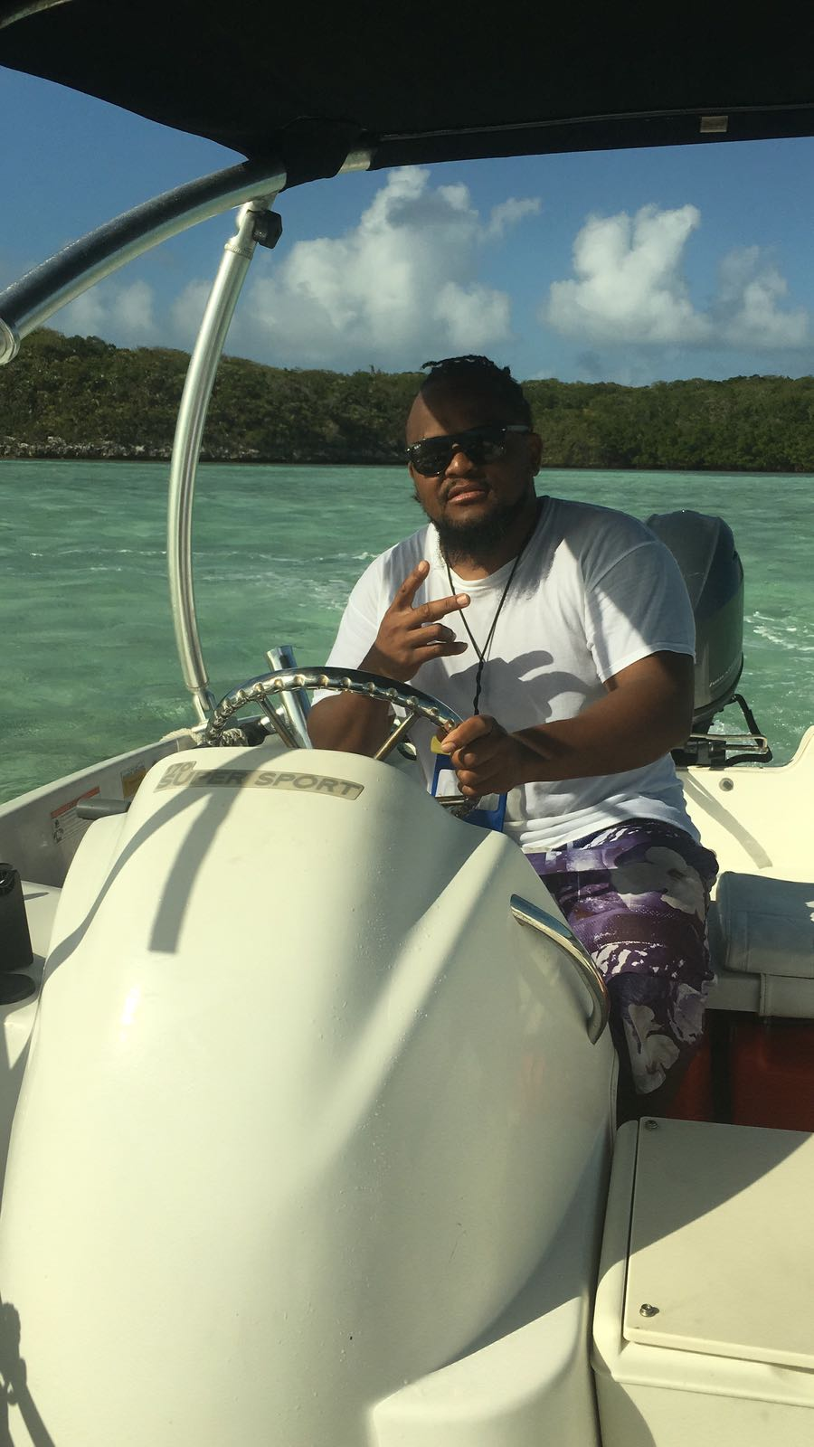 Man fishing in Nassau, Bahamas