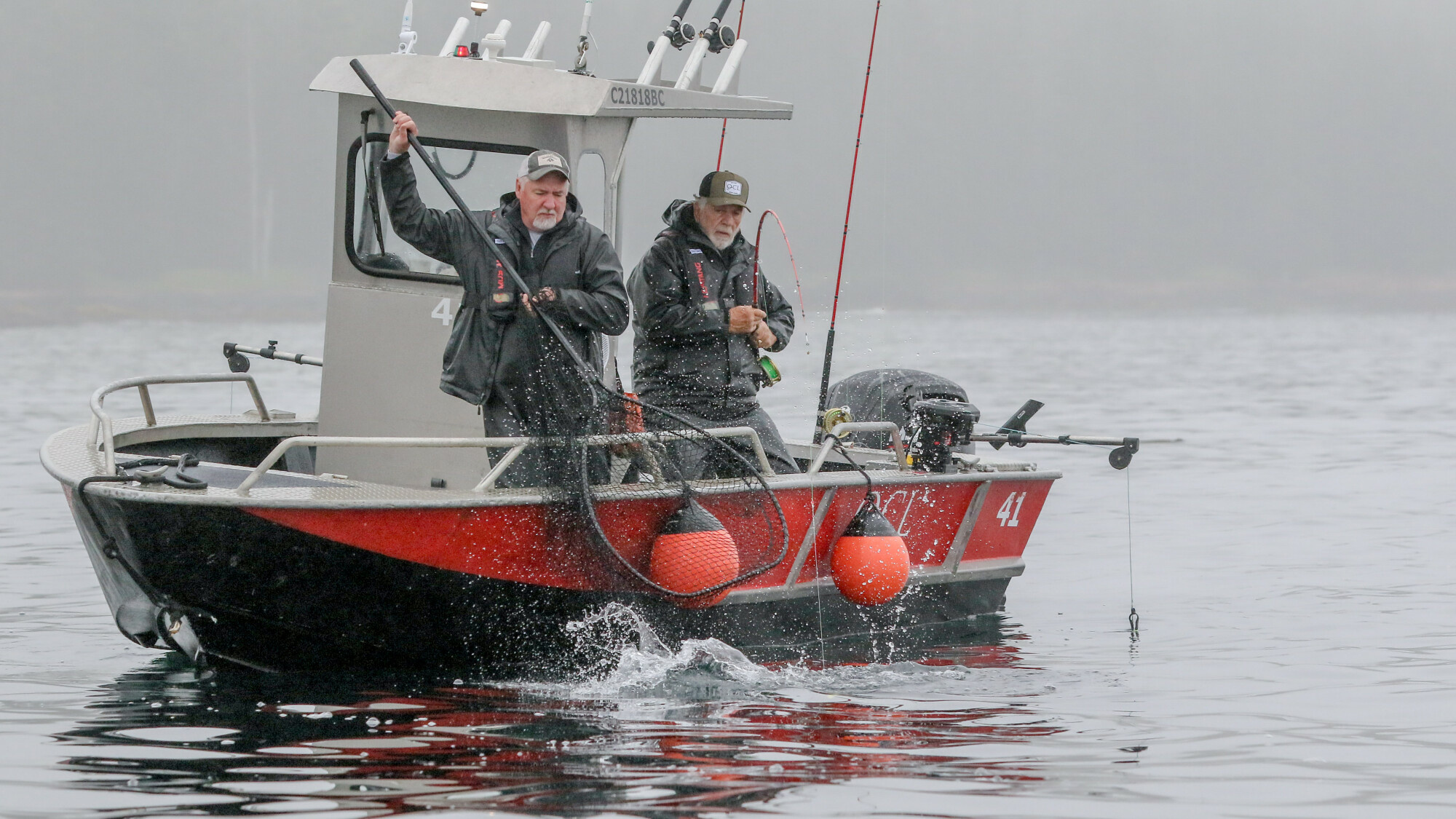 Two people fishing in BC