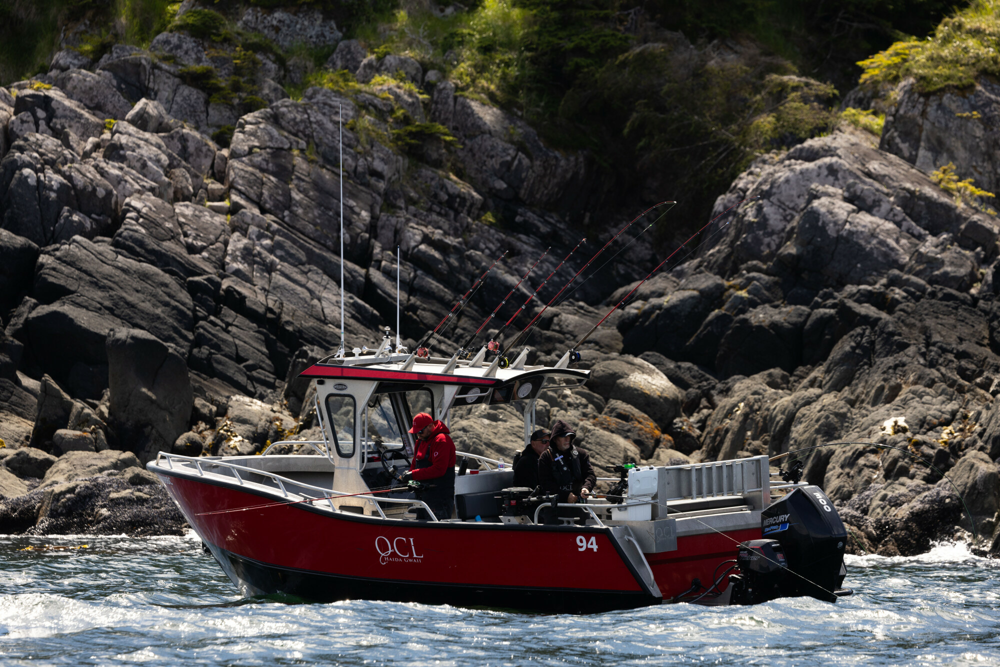 Two people fishing in BC